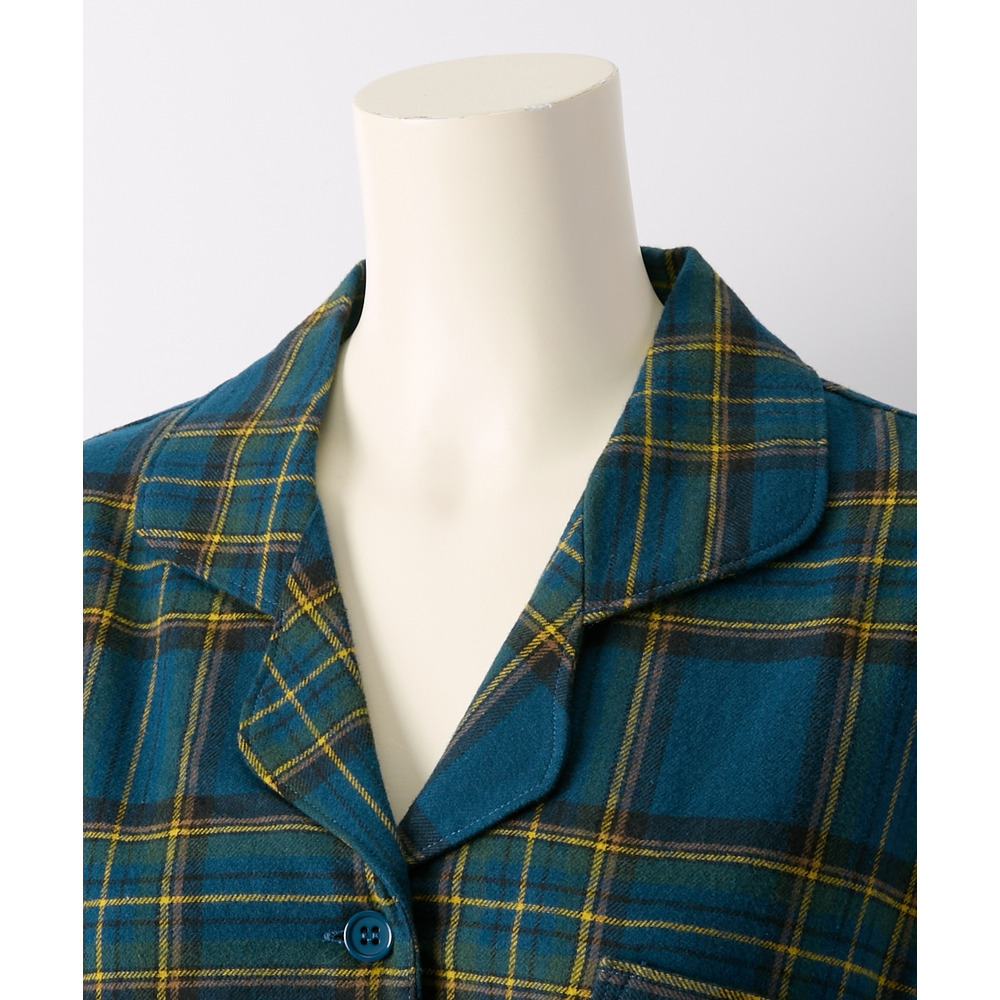 綿100%ネル前開きパジャマ19