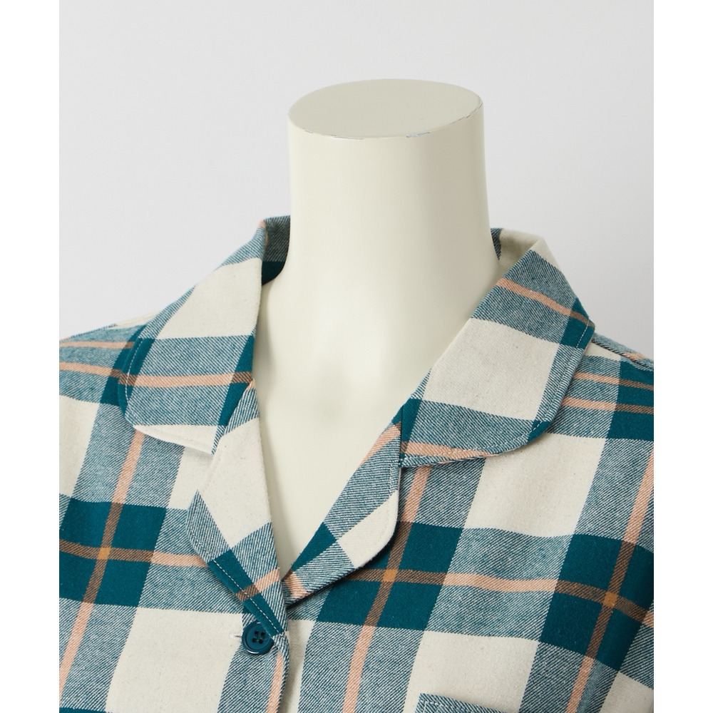 綿100%ネル前開きパジャマ20