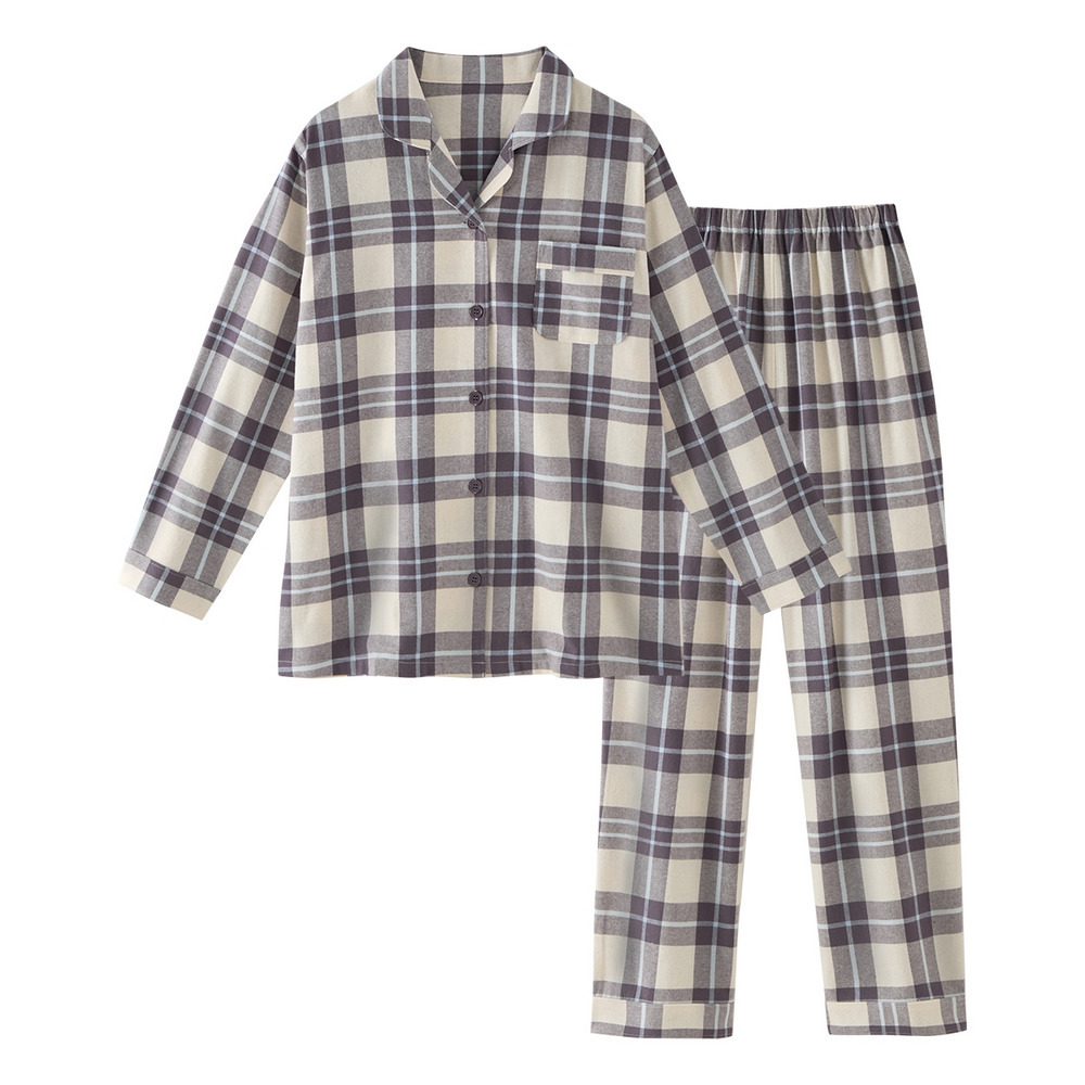 綿100%ネル前開きパジャマ1