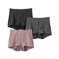 ウォームコア　綿混　吸湿発熱　お腹脚口らくちん深ばき丈ボックスショーツ3枚組