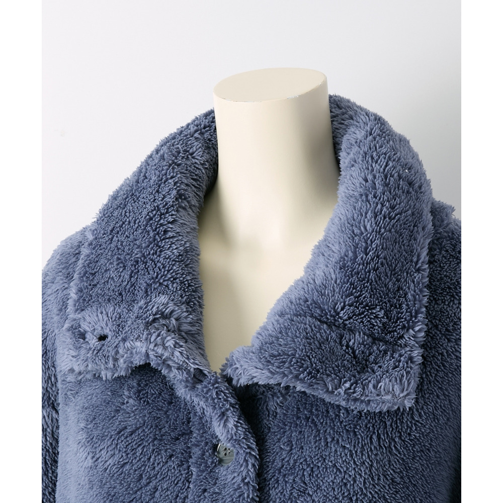 ふわぬくマイクロファー首あったか前開きルームガウン29