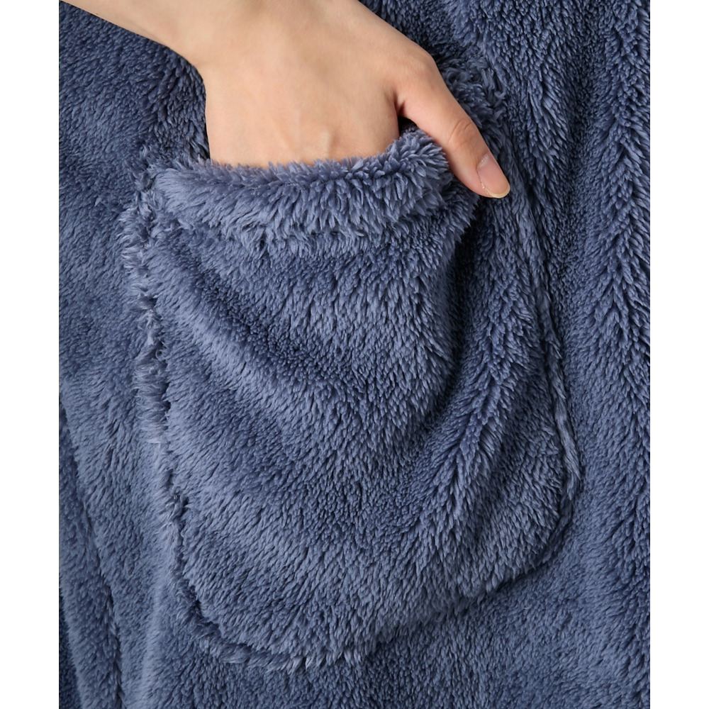 ふわぬくマイクロファー首あったか前開きルームガウン30