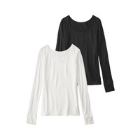 超冷感AIR　指穴付き丈長め長袖インナー2枚組（接触冷感・吸汗速乾・UVカット）