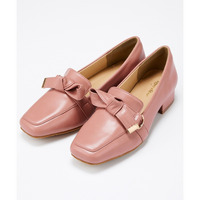 【ゆったり幅広】リボンデザインローファーシューズ（低反発中敷）（ワイズ4E）