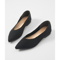 【ゆったり幅広】ニットデザインフラットシューズ（ワイズ４E）