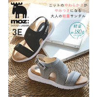 moz　厚底軽量ニットサンダル(ワイズ3E)