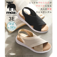 moz　厚底軽量ニットクロスサンダル(ワイズ3E)