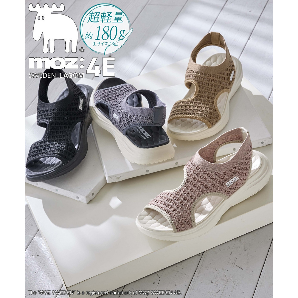 【ゆったり幅広】moz（モズ）超軽量ワッフルニットスポーツサンダル（ワイズ４Ｅ）