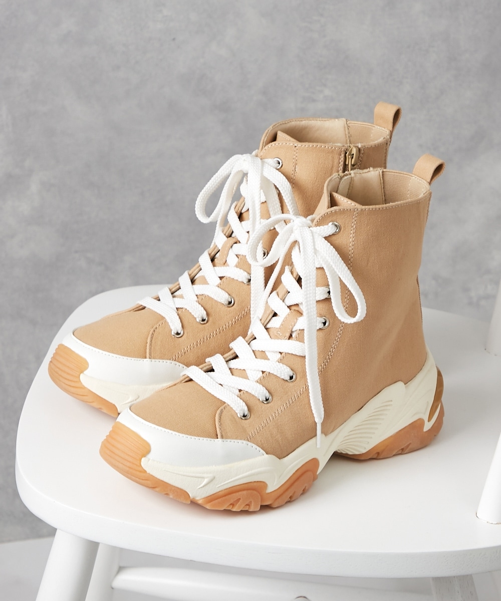 【ゆったり幅広】えんどぅーコラボ商品　la farfa SHOES（ラファーファシューズ）ハイカットスニーカー（ワイズ4E）
