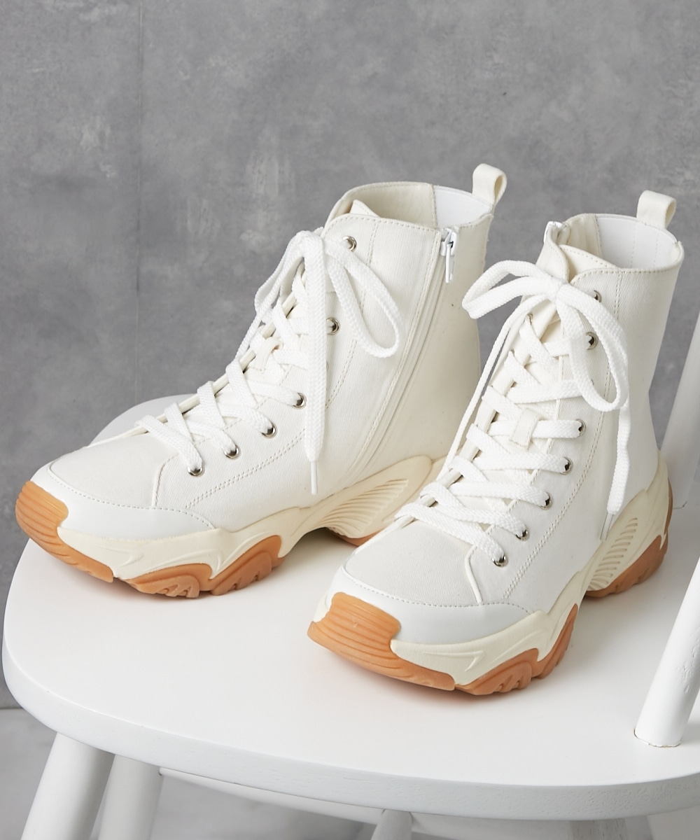 【ゆったり幅広】えんどぅーコラボ商品　la farfa SHOES（ラファーファシューズ）ハイカットスニーカー（ワイズ4E）