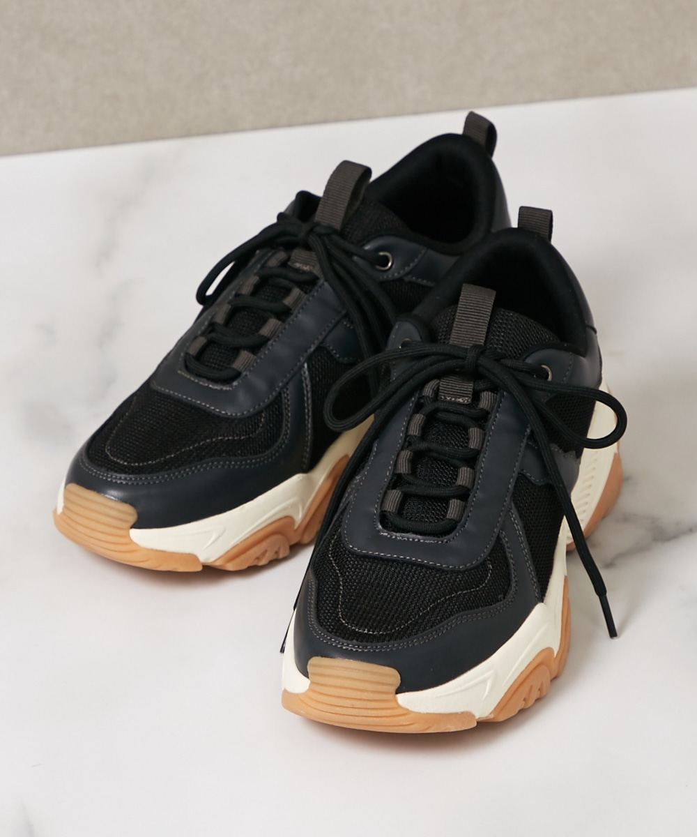 【ゆったり幅広】えんどぅーコラボ商品　la farfa SHOES（ラファーファシューズ）レースアップスニーカー（ワイズ4E）
