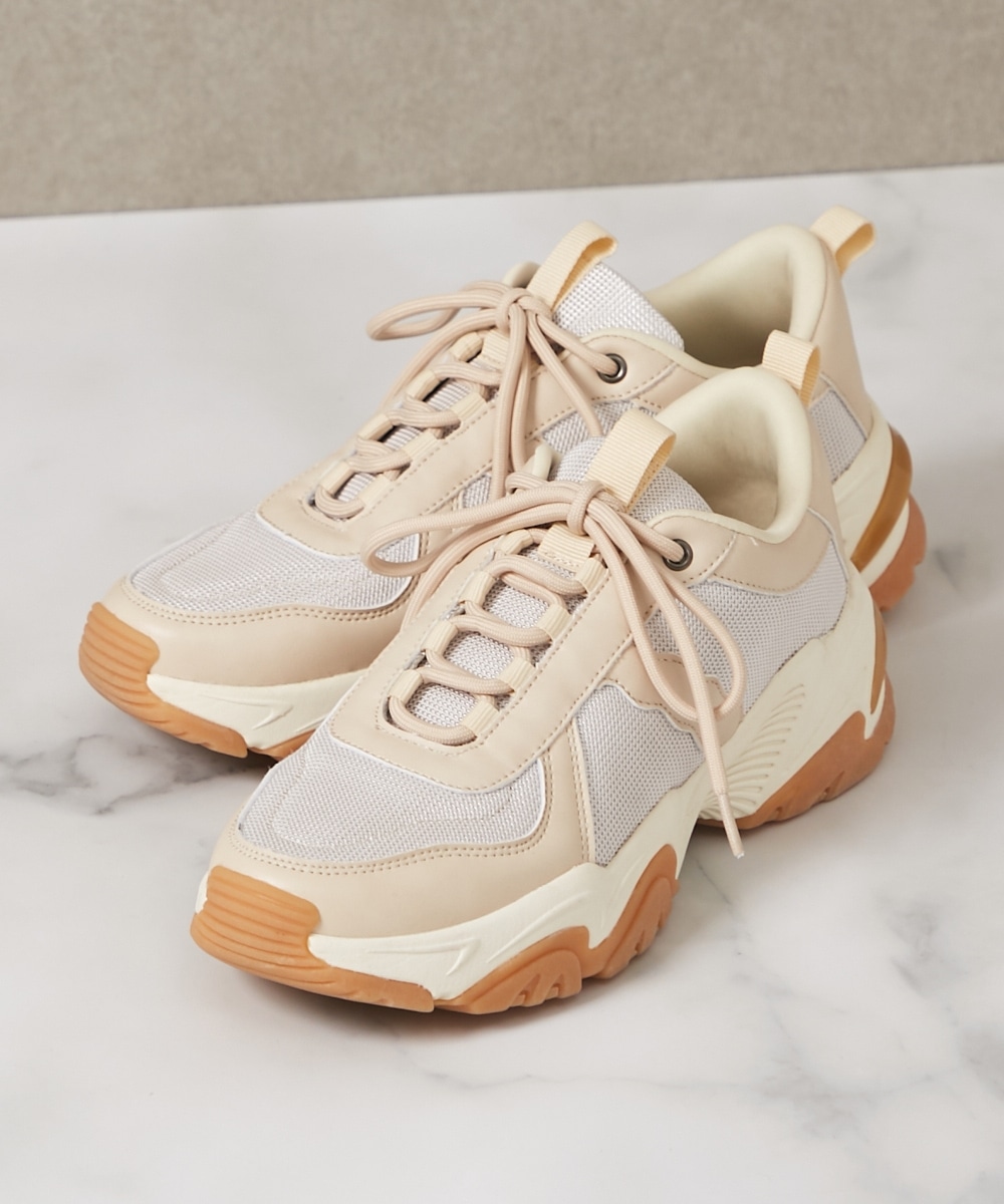 【ゆったり幅広】えんどぅーコラボ商品　la farfa SHOES（ラファーファシューズ）レースアップスニーカー（ワイズ4E）