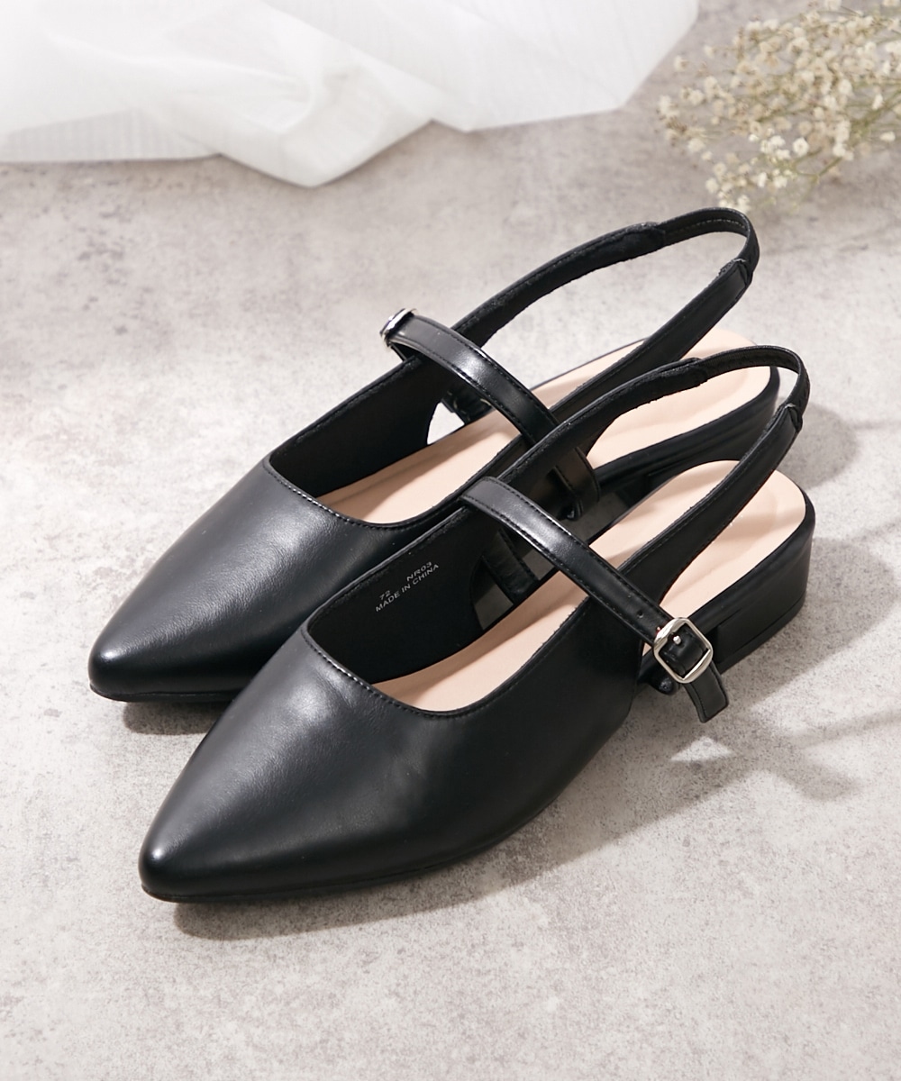 【ゆったり幅広】えんどぅーコラボ商品　la farfa SHOES（ラファーファシューズ）バックストラップパンプス（ワイズ4E）