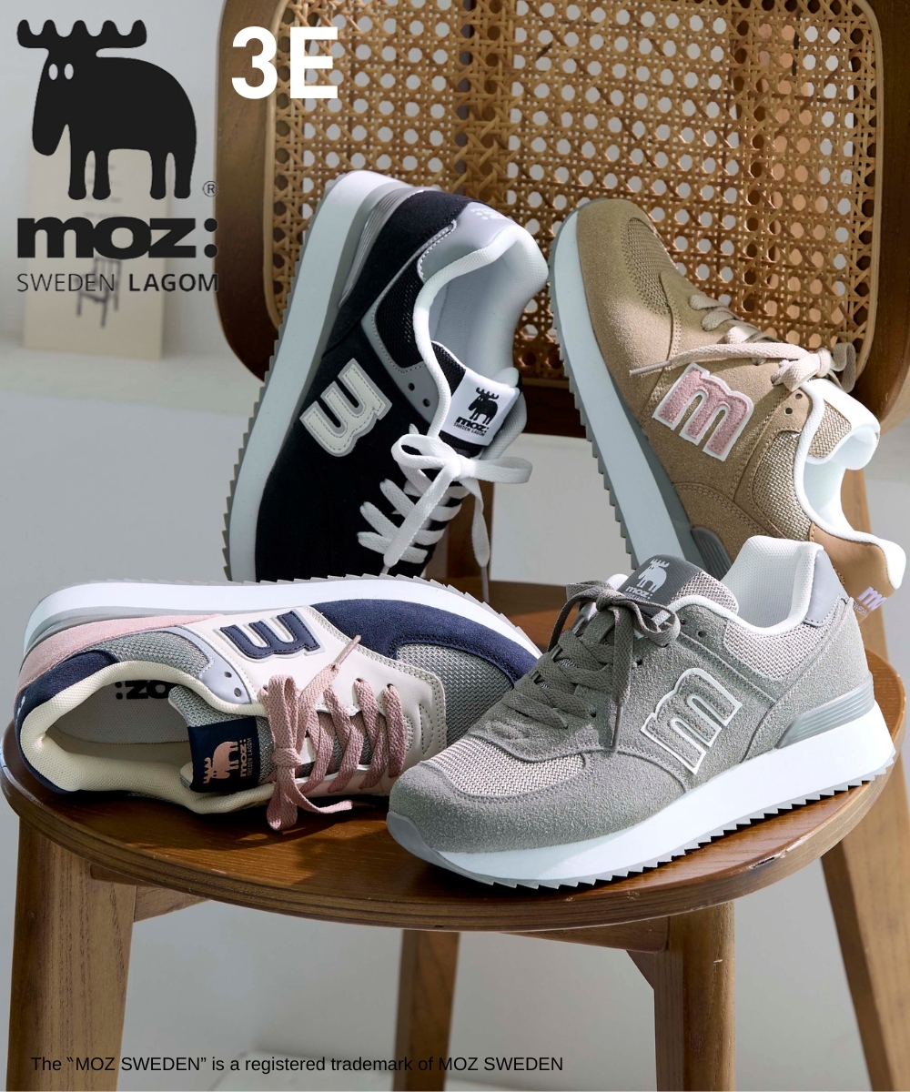 moz（モズ）厚底ロゴスニーカー（ワイズ３Ｅ）