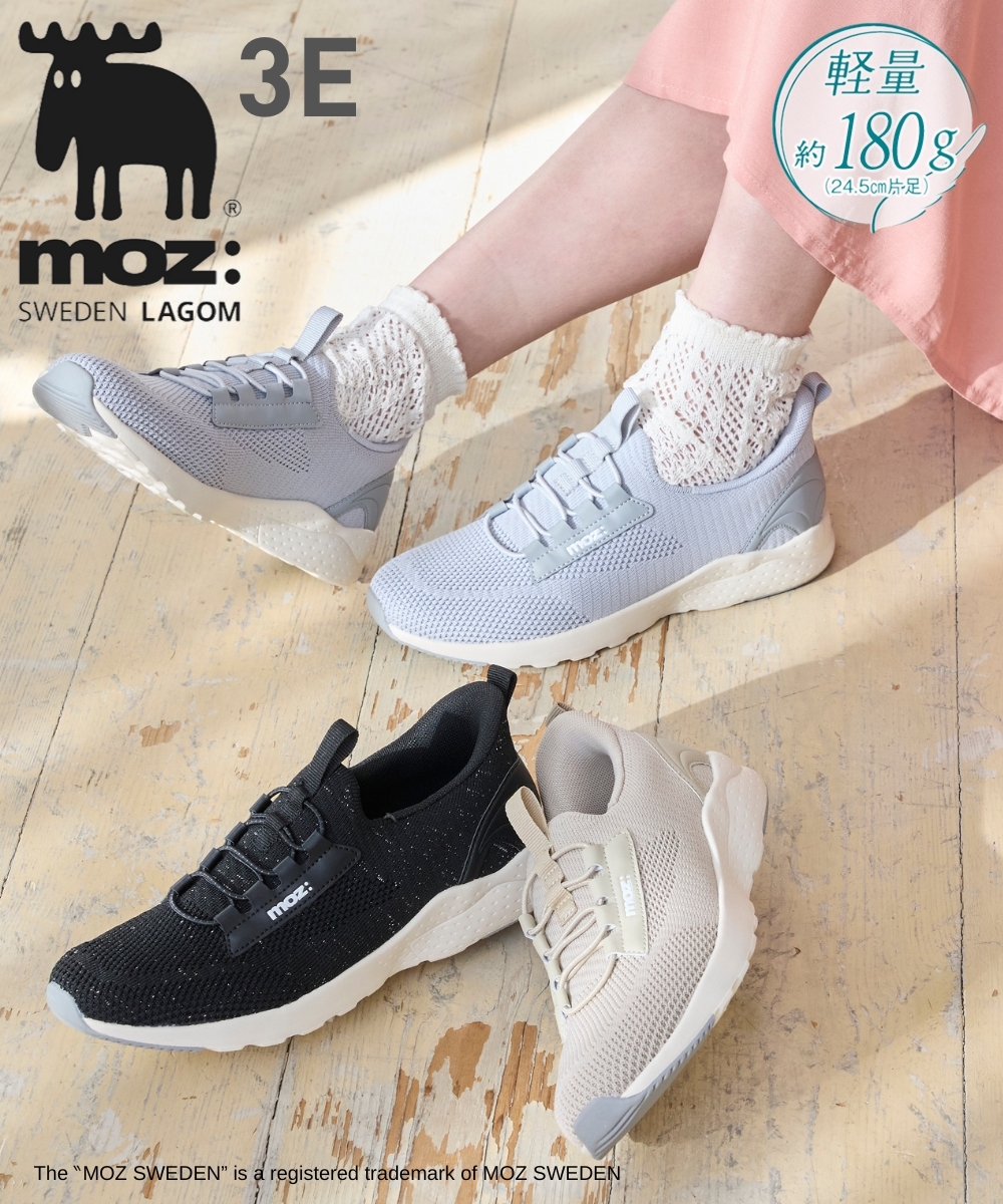 moz（モズ）軽量ニットスニーカー（ワイズ３E）