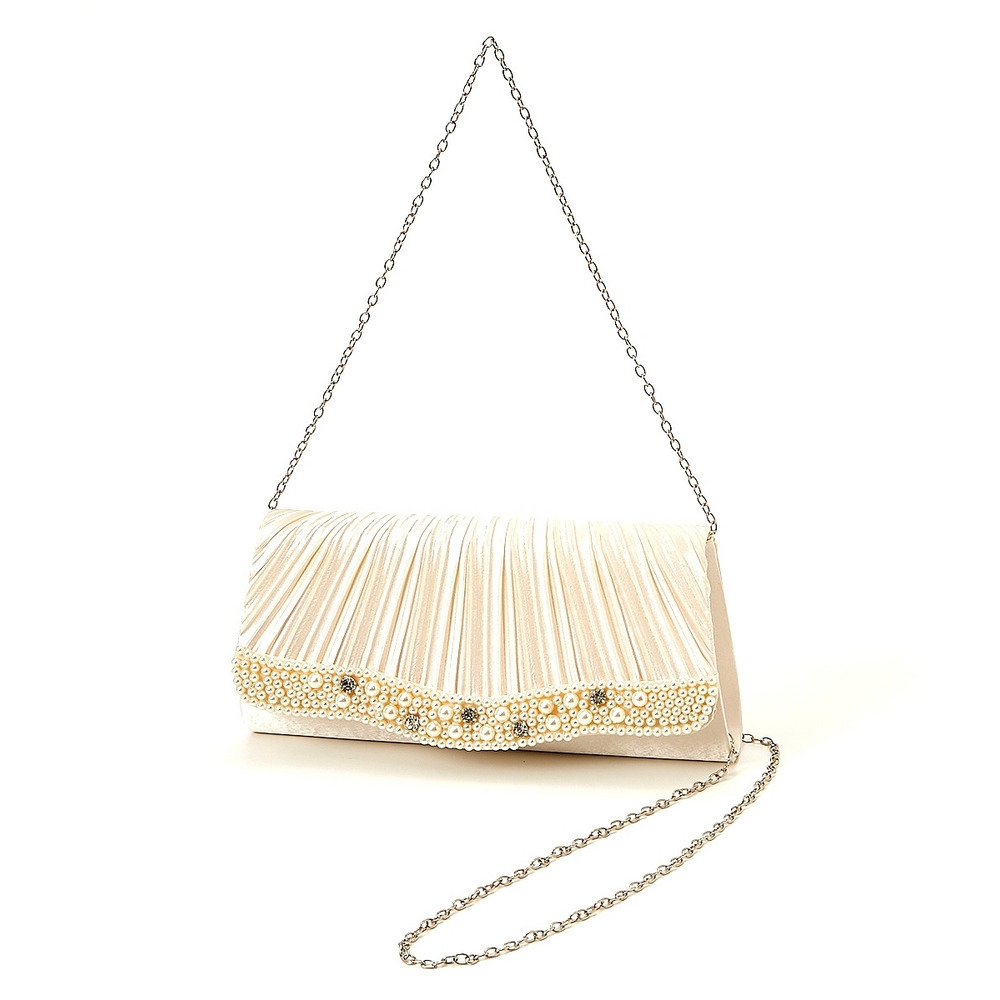 【結婚式バッグ】プリーツデザイン3WAYパーティバッグ1