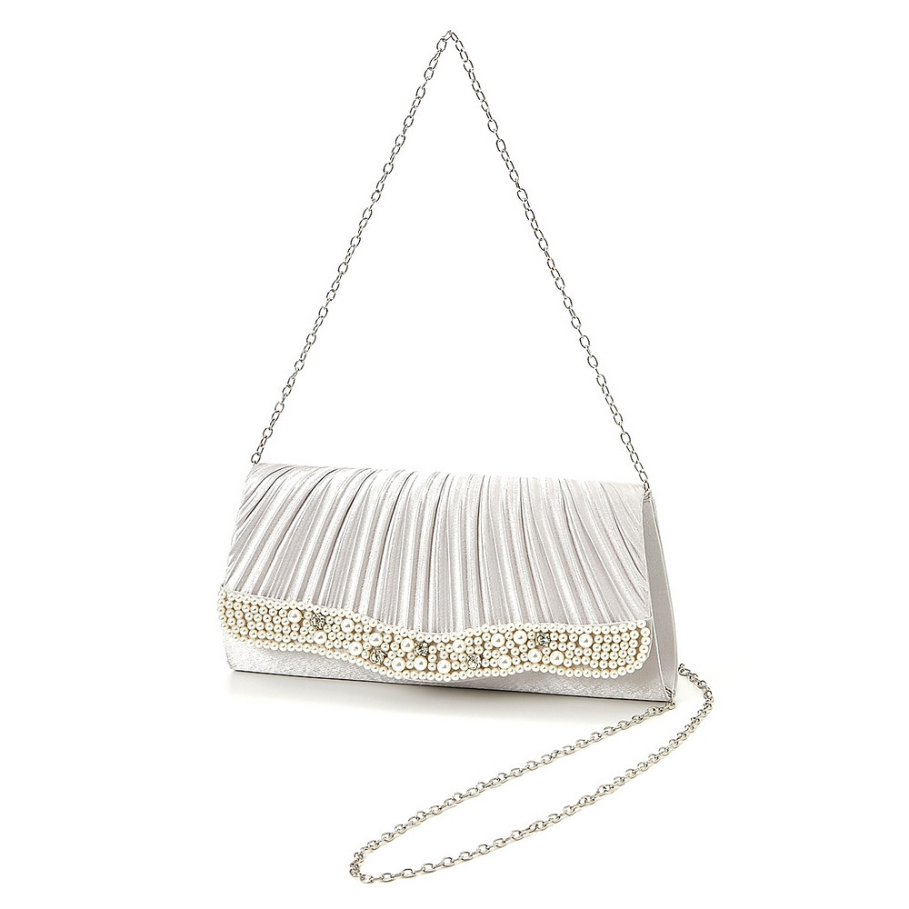 【結婚式バッグ】プリーツデザイン3WAYパーティバッグ1