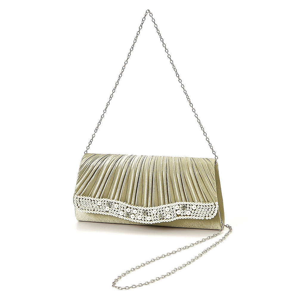 【結婚式バッグ】プリーツデザイン3WAYパーティバッグ1