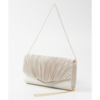 【結婚式バッグ】Vメタルプリーツデザイン3WAYショルダーバッグ