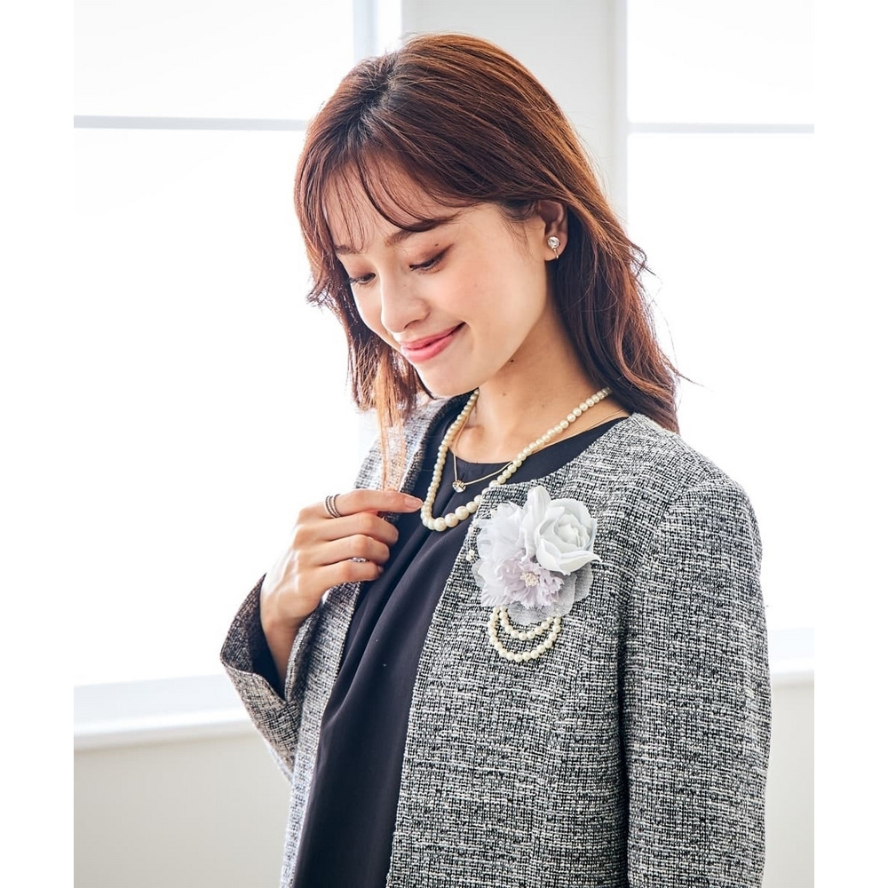 取り外しパール調チャーム付2WAYコサージュ10