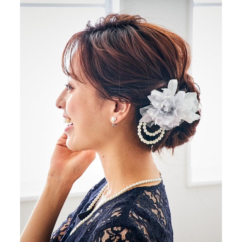 取り外しパール調チャーム付2WAYコサージュ12