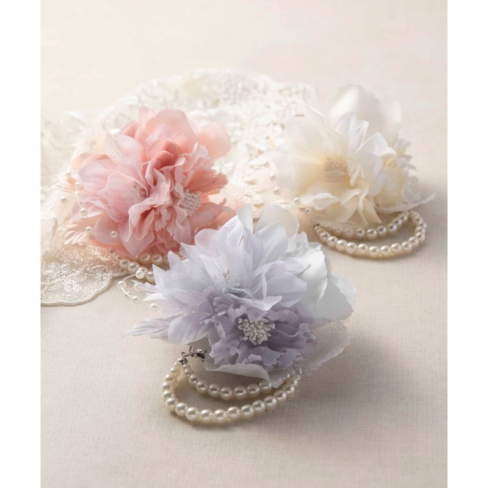 取り外しパール調チャーム付2WAYコサージュ16