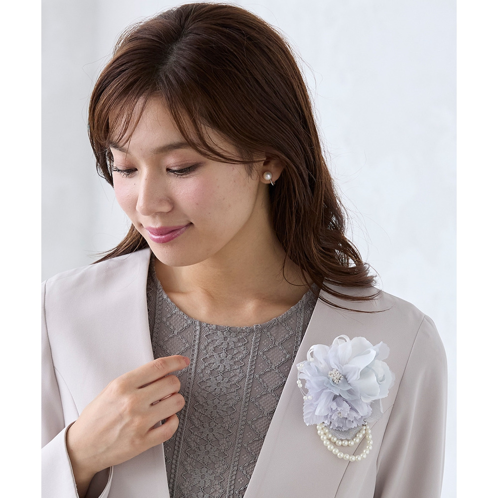 取り外しパール調チャーム付2WAYコサージュ6