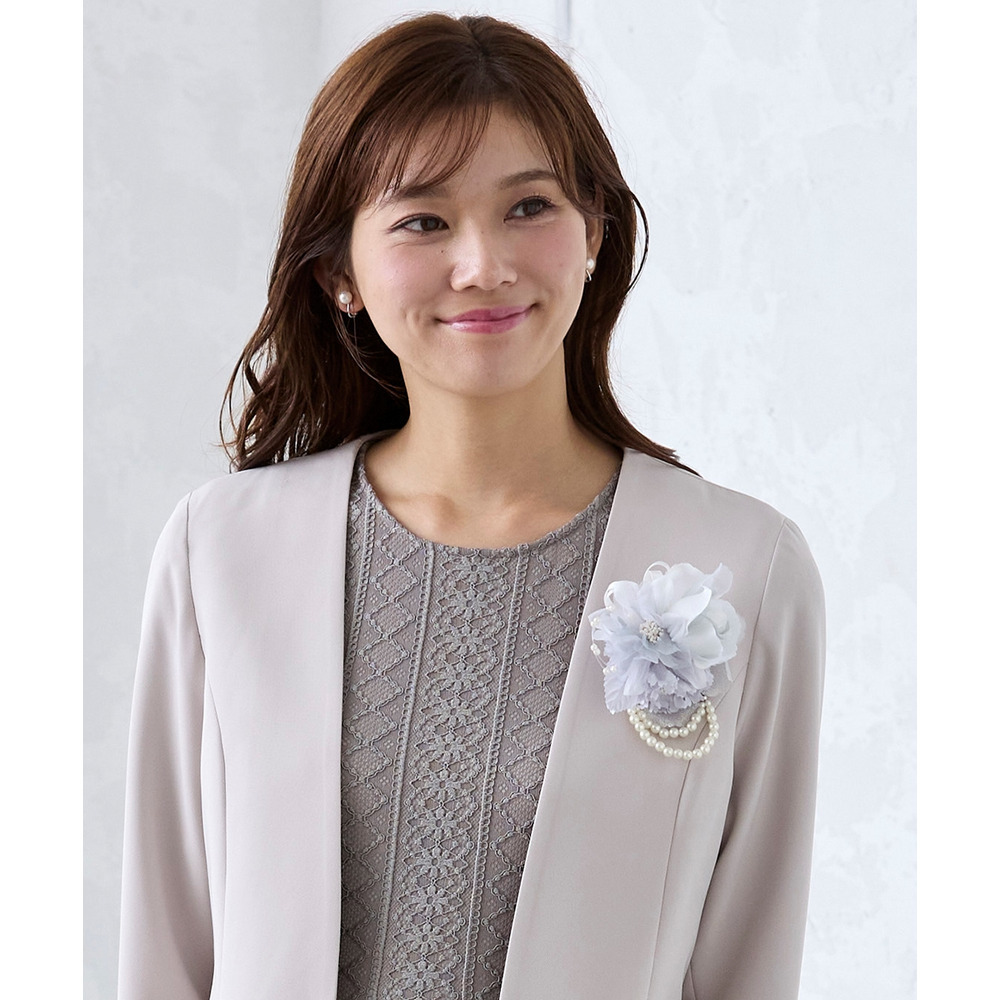 取り外しパール調チャーム付2WAYコサージュ7