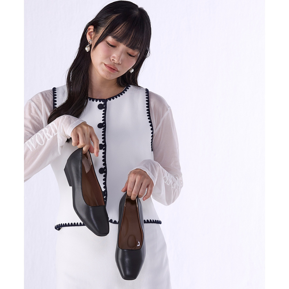 【ゆったり幅広】スクエアトゥローヒールパンプス(ワイズ4E)ACQUA PALETTE(アクアパレット)14