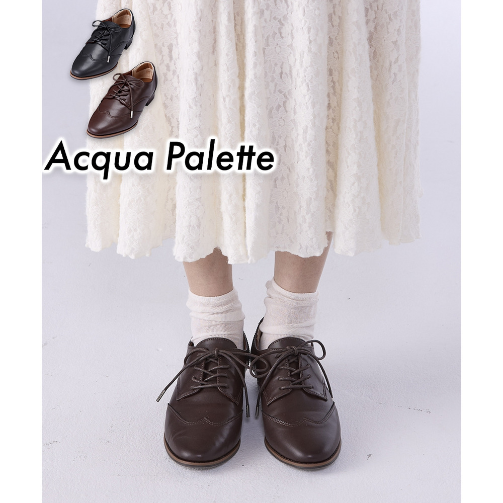 【ゆったり幅広】切替デザインレースアップシューズ（ワイズ４E）ACQUA PALETTE（アクアパレット）