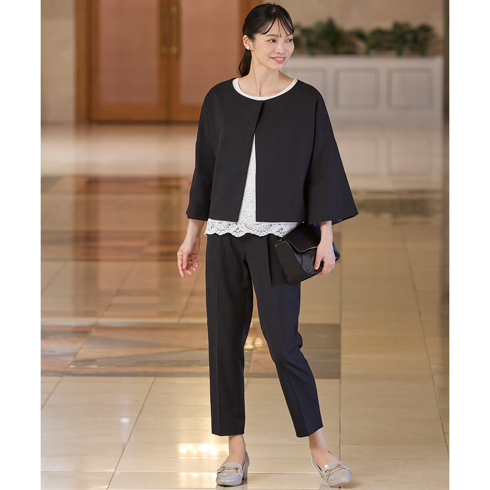 【ゆったり幅広】ビット付ポインテッドトゥローファーパンプス(ワイズ4E)12