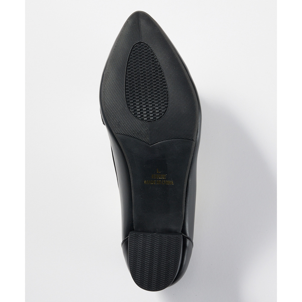 【ゆったり幅広】ビット付ポインテッドトゥローファーパンプス(ワイズ4E)18