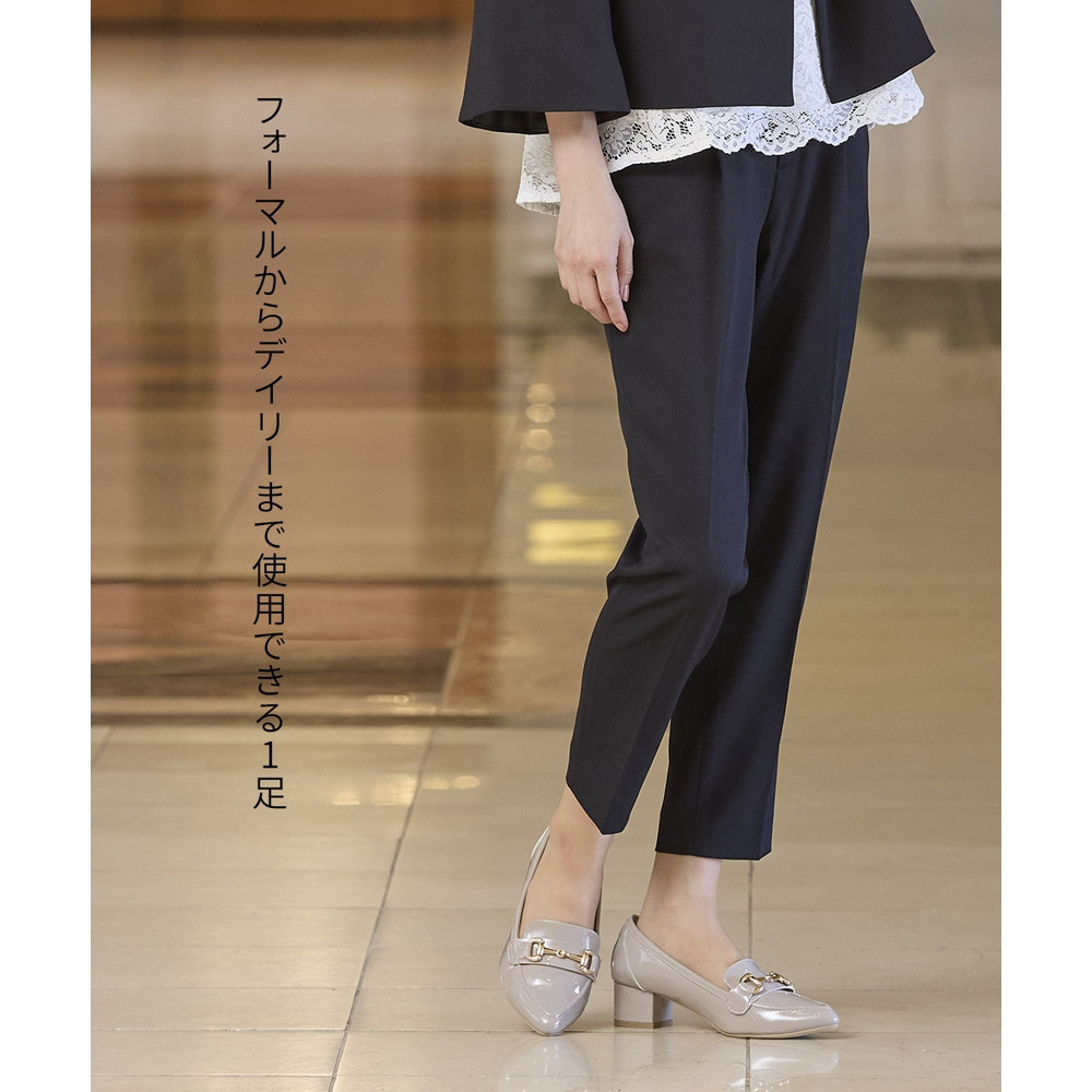 【ゆったり幅広】ビット付ポインテッドトゥローファーパンプス(ワイズ4E)4