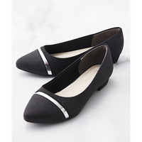 【ゆったり幅広】ラメ切り替えパンプス（ワイズ４Ｅ）