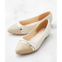 【ゆったり幅広】ラメ切り替えパンプス（ワイズ４Ｅ）