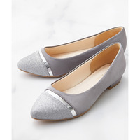 【ゆったり幅広】ラメ切り替えパンプス（ワイズ４Ｅ）