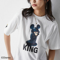 王様(ミッキーマウス)/キングダム ハーツ/綿100％プリントTシャツ　大きいサイズ　シックスタイル