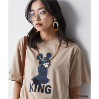 王様(ミッキーマウス)/キングダム ハーツ/綿100％プリントTシャツ　大きいサイズ　シックスタイル