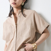 綿麻チュニックシャツ　大きいサイズ　シックスタイル