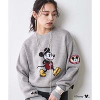 ミッキーマウス/ジャガードニットプルオーバー 大きいサイズ　シックスタイル