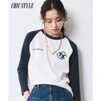 8分袖配色ラグランスリーブTシャツ 大きいサイズ　シックスタイル