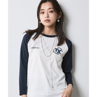 8分袖配色ラグランスリーブTシャツ 大きいサイズ　シックスタイル