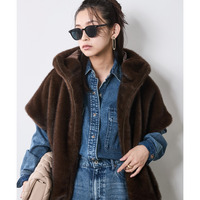 フェイクファーベスト 大きいサイズ　シックスタイル