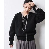 Vネックニットプルオーバー 大きいサイズ　シックスタイル