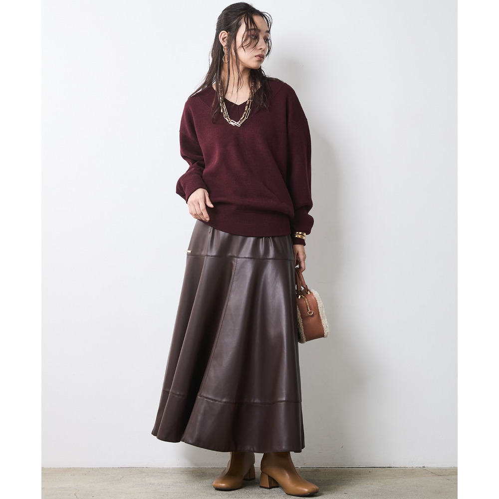 Vネックニットプルオーバー 大きいサイズ シックスタイル21