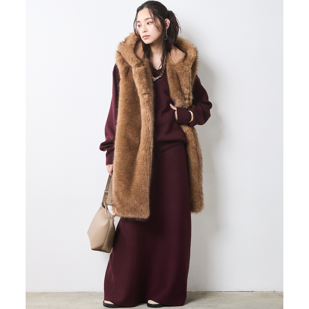 Vネックニットプルオーバー 大きいサイズ シックスタイル24