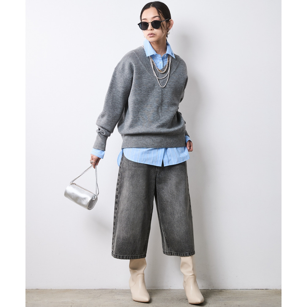 Vネックニットプルオーバー 大きいサイズ シックスタイル27