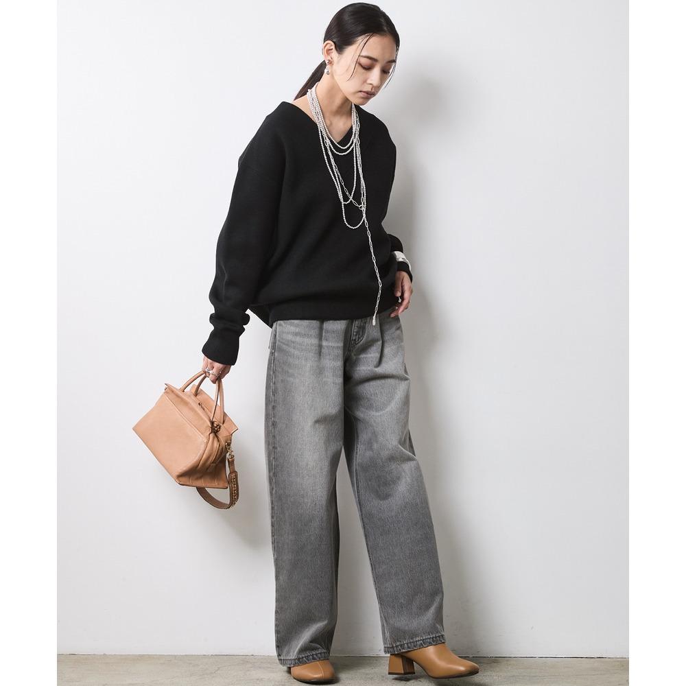 Vネックニットプルオーバー 大きいサイズ シックスタイル3