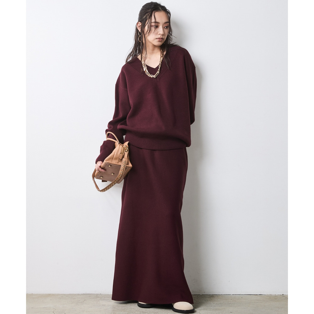 Vネックニットプルオーバー 大きいサイズ シックスタイル4