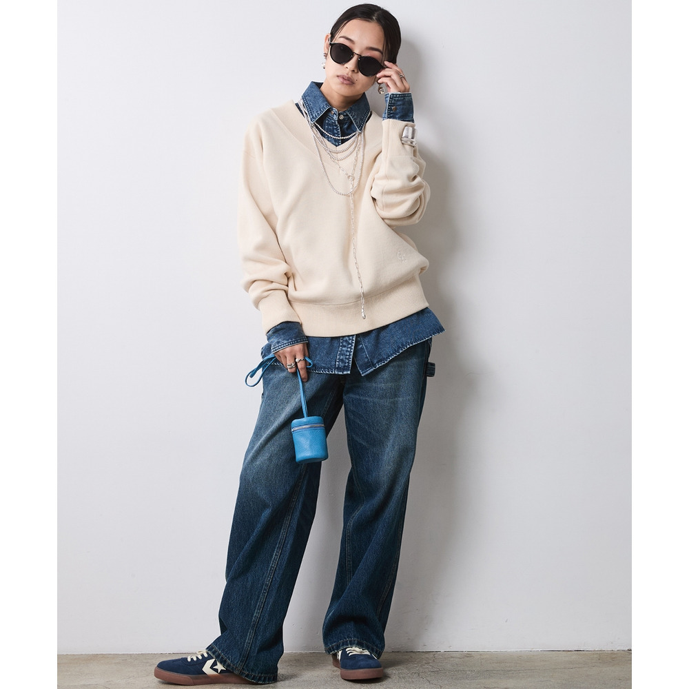 Vネックニットプルオーバー 大きいサイズ シックスタイル5